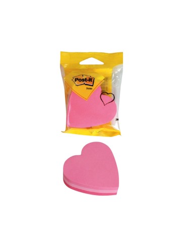 BLISTER PAPELERIA 3M 2007H CUBO NOTAS POST-IT TROQUELADO CORAZON 3 CO