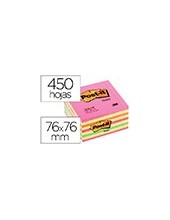 BLOC NOTAS ADH. POST-IT 76X76MM CUBO 450H. ROSA NEON 2
