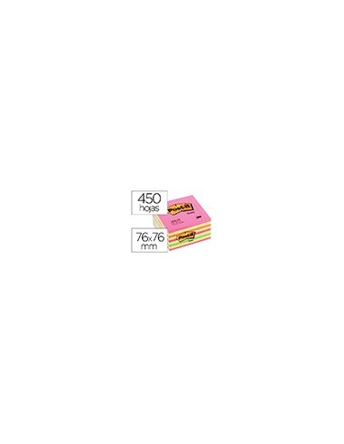 BLOC NOTAS ADH. POST-IT 76X76MM CUBO 450H. ROSA NEON
