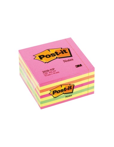 BLOC NOTAS ADH. POST-IT 76X76MM CUBO 450H. ROSA NEON