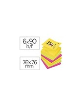 BLOC NOTAS ADH.POST-IT SUPER STICKY 76X76MM 6UD 90H. COL.SURT. 2