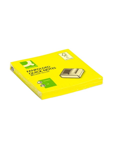 BLOC NOTAS ADH. Q-CON.75X75MM AM.NEON ZIG-ZAG