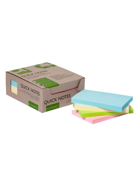 BLOC NOTAS ADH. QUITA PON Q-CON.76X127MM 100% PAPEL RECICL PASTELES