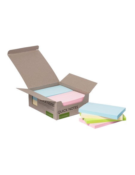 BLOC NOTAS ADH. QUITA PON Q-CON.76X127MM 100% PAPEL RECICL PASTELES