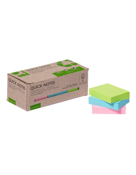 BLOC NOTAS ADH. QUITA PON Q-CON.38X51MM 100% PAPEL RECICLADO PASTELE