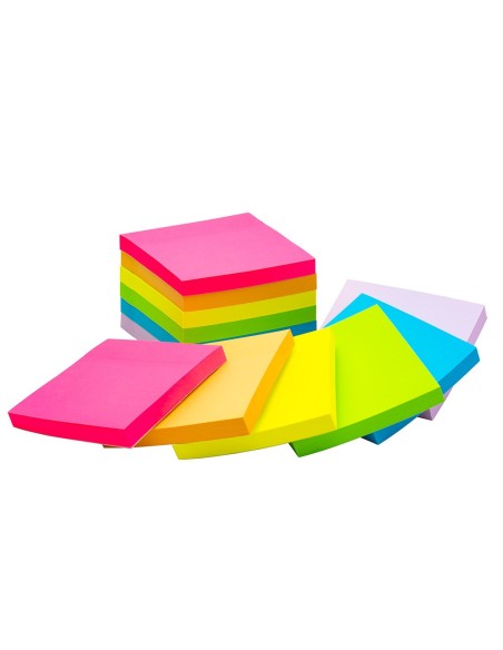 BLOC NOTAS ADH. QUITA PON Q-CON.76X76MM FSC NEON PASTEL SURT.