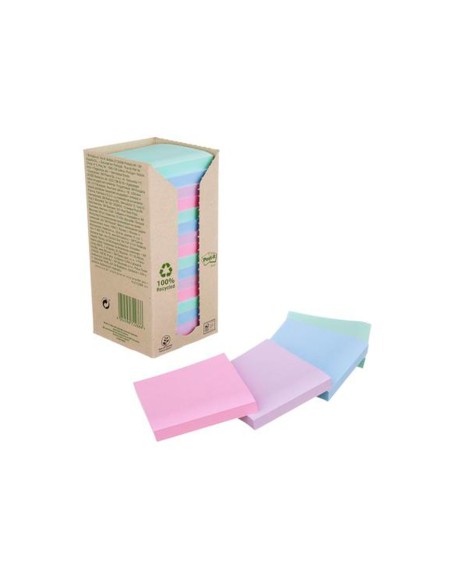BLOC NOTAS ADH. QUITA PON POST-IT 76X76MM 100% REC TORRE  16 UD.COL.