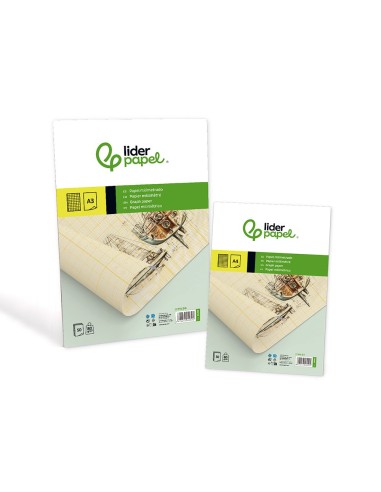 BLOC ENCOLADO LIDERPAPEL A3 MILIMETRADO 50H. 80GR.