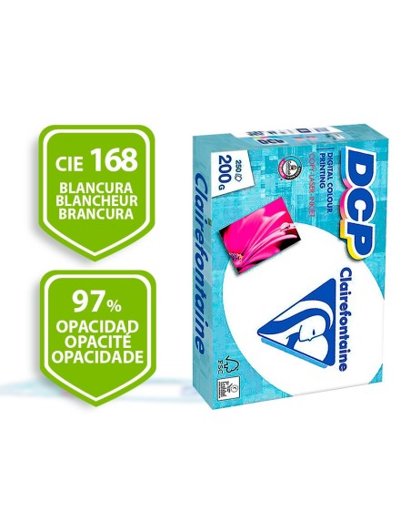 PAPEL FOTOCOPIADORA CLAIREFONTAINE DIN A4 200 GR PAQUETE DE 250 HOJAS