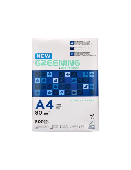 PAQ. PAPEL GREENING A4 80 GRAMOS PQ. 500 H. ECO-ECF