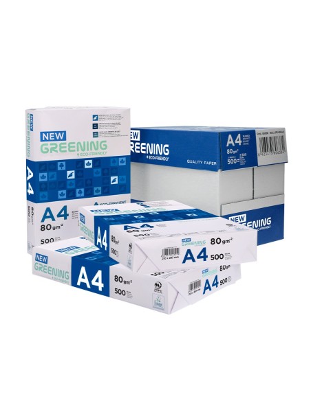 PAQ. PAPEL GREENING A4 80 GRAMOS PQ. 500 H. ECO-ECF