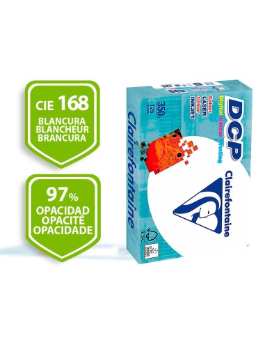 PAPEL FOTODOPIADORA CLAIREFONTAINE DIN A4 350 GRAMOS PAQUETE 125H.