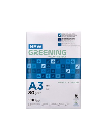 PAQ. PAPEL GREENING A3 80 GRAMOS PQ. 500 H.