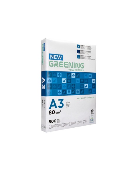 PAQ. PAPEL GREENING A3 80 GRAMOS PQ. 500 H.