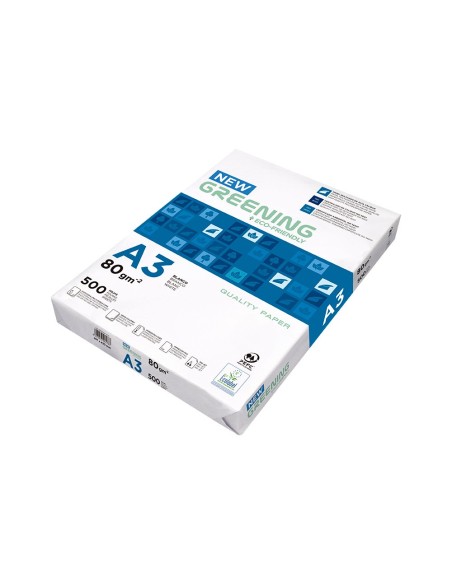 PAQ. PAPEL GREENING A3 80 GRAMOS PQ. 500 H.