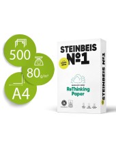 PAPEL FOTOCOPIADORA STEINBEIS N.1 100% RECICLADO A4 80 GR PQ.DE 500H.