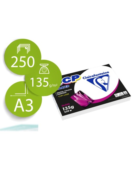 PAPEL FOTOCOPIADORA DCP COATED GLOSSY A3 135 GRAMOS PQ.DE 250H.