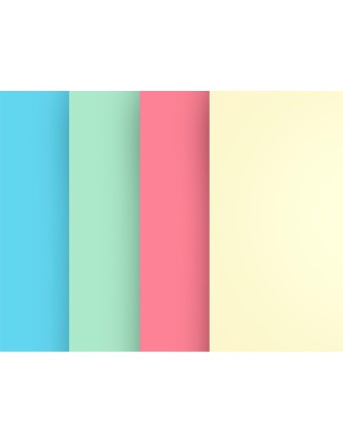 PAPEL COLOR DIN A4 80 GR PAQUETE 100 CUATRO COL.SURT. ROSA AM.-A