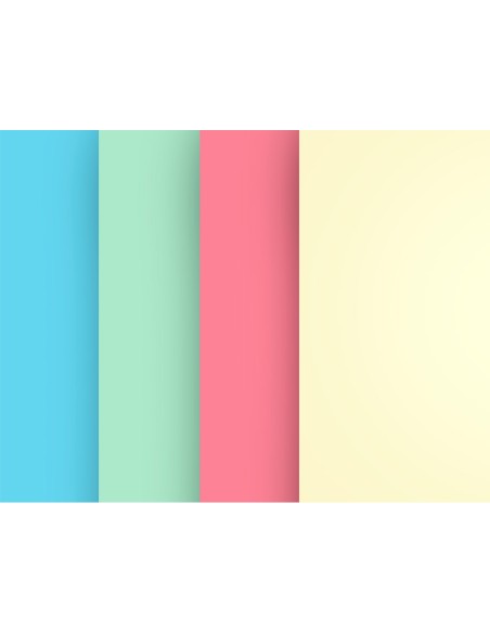 PAPEL COLOR DIN A4 80 GR PAQUETE 100 CUATRO COL.SURT. ROSA AM.-A