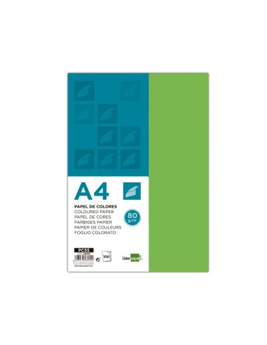PAPEL COLOR DIN A4 80 GR VER PAQUETE 100 H.