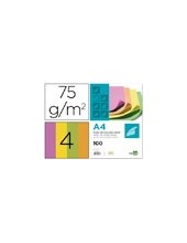 PAPEL COLOR DIN A4 75 GR PAQUETE 100 CUATRO COL.NEON SURT. 2