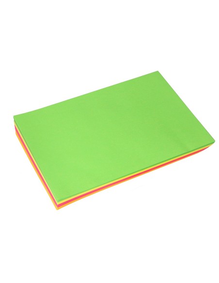 PAPEL COLOR DIN A4 75 GR PAQUETE 100 CUATRO COL.NEON SURT.