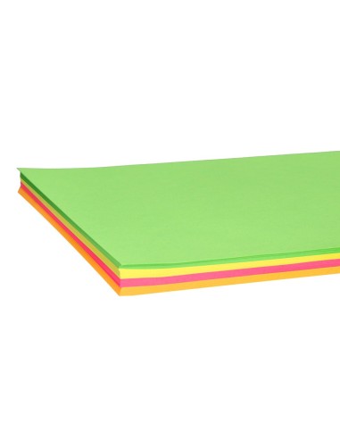 PAPEL COLOR DIN A4 75 GR PAQUETE 100 CUATRO COL.NEON SURT.
