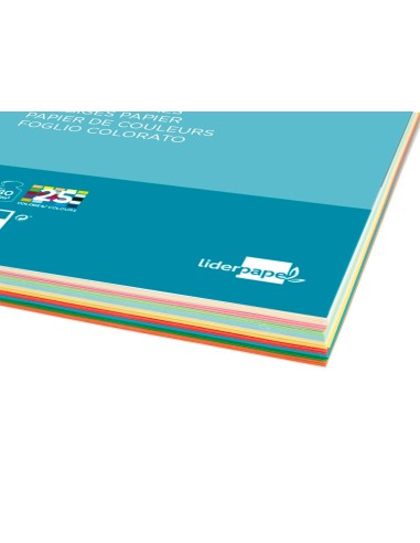 PAPEL COLOR DIN A4 80 GR PAQUETE 100 H.25 COL.SURT.