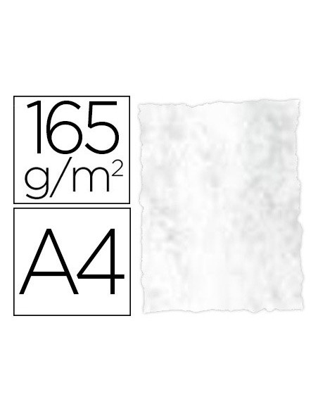 PAPEL COLOR LIDERPAPEL PERGAMINO BORDES A4 165G/M2 GRIS PACK 25 HOJAS