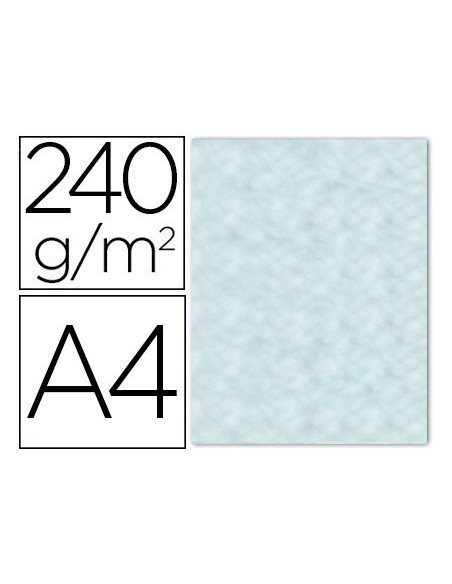 PAPEL COLOR LIDERPAPEL PERGAMINO BORDES A4 240G/M2 AZUL PACK 10 HOJAS