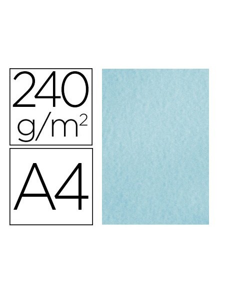 PAPEL COLOR LIDERPAPEL PERGAMINO A4 240G/M2 AZUL PACK 25 HOJAS