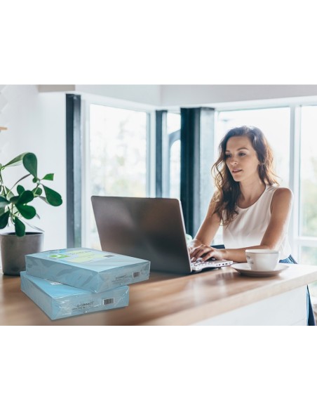 PAPEL COLOR Q-CONNECT DIN A4 80GR CELESTE PAQUETE DE 500 HOJAS