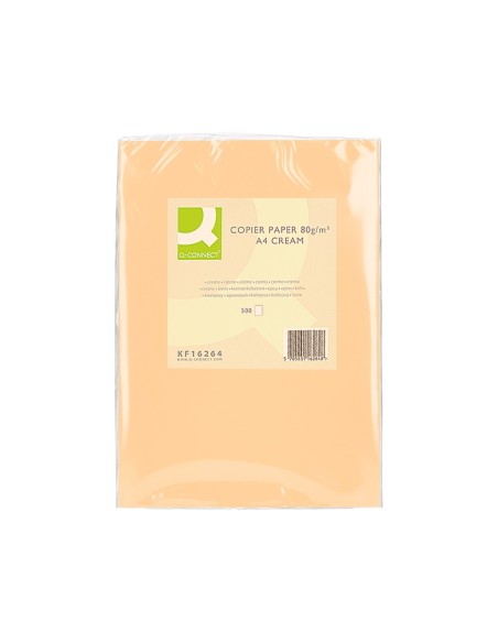 PAPEL COLOR Q-CONNECT DIN A4 80GR CREMA PAQ. 500 HOJAS**129974