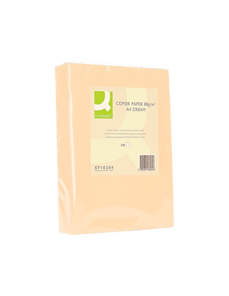 PAPEL COLOR Q-CONNECT DIN A4 80GR CREMA PAQ. 500 HOJAS**129974