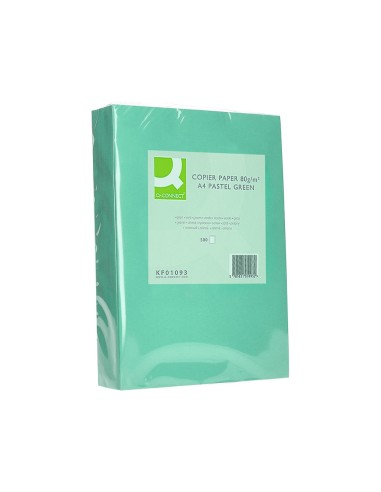 PAPEL COLOR Q-CONNECT DIN A4 80 GR VERDE PAQUETE DE 500 HOJAS