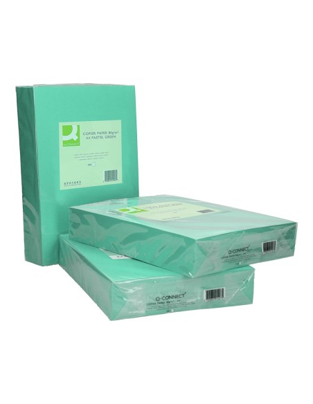 PAPEL COLOR Q-CONNECT DIN A4 80 GR VERDE PAQUETE DE 500 HOJAS