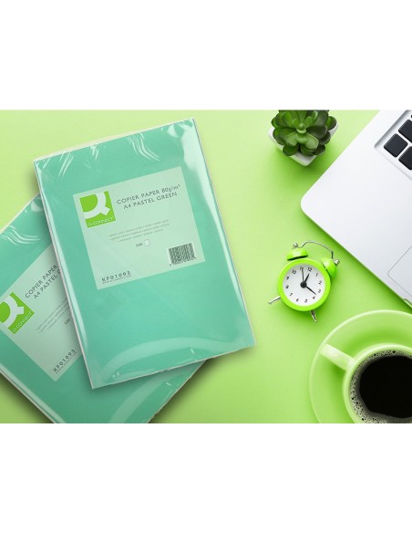 PAPEL COLOR Q-CONNECT DIN A4 80 GR VERDE PAQUETE DE 500 HOJAS