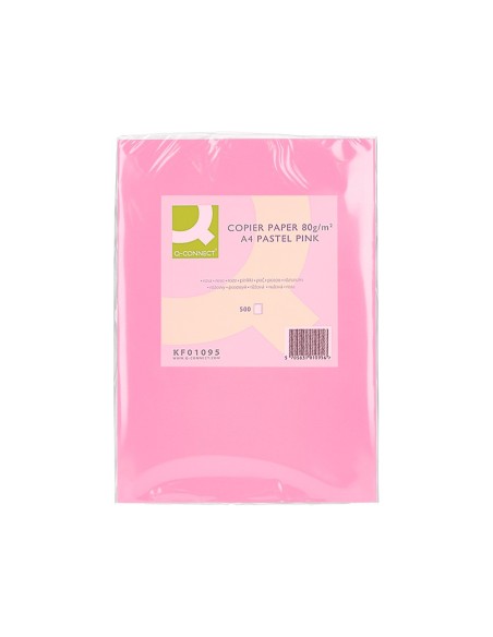 PAPEL COLOR Q-CONNECT DIN A4 80 GR ROSA PAQ. 500 HOJAS**130075