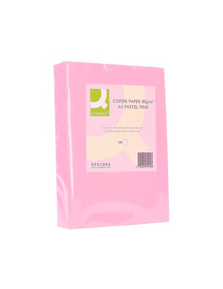 PAPEL COLOR Q-CONNECT DIN A4 80 GR ROSA PAQ. 500 HOJAS**130075