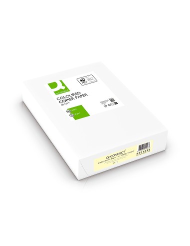 PAPEL COLOR Q-CONNECT DIN A4 80GR AM.PAQUETE DE 500 HOJAS
