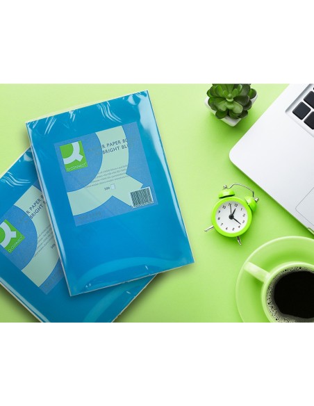 PAPEL COLOR Q-CONNECT DIN A4 80GR AZUL INTENSO PAQUETE DE 500 HOJAS