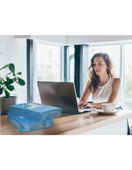 PAPEL COLOR Q-CONNECT DIN A4 80GR AZUL INTENSO PAQUETE DE 500 HOJAS