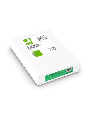 PAPEL COLOR Q-CONNECT DIN A4 80GR VERDE INTENSO PAQUETE DE 500 HOJAS