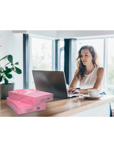 PAPEL COLOR Q-CONNECT DIN A4 80GR ROSA NEON PAQUETE DE 500 HOJAS