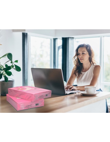 PAPEL COLOR Q-CONNECT DIN A4 80GR ROSA NEON PAQUETE DE 500 HOJAS