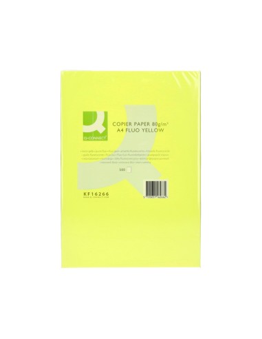 PAPEL COLOR Q-CONNECT DIN A4 80GR AM.NEON PAQUETE DE 500 HOJAS