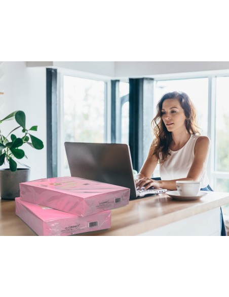 PAPEL COLOR Q-CONNECT DIN A3 80 GR ROSA PAQUETE DE 500 HOJAS