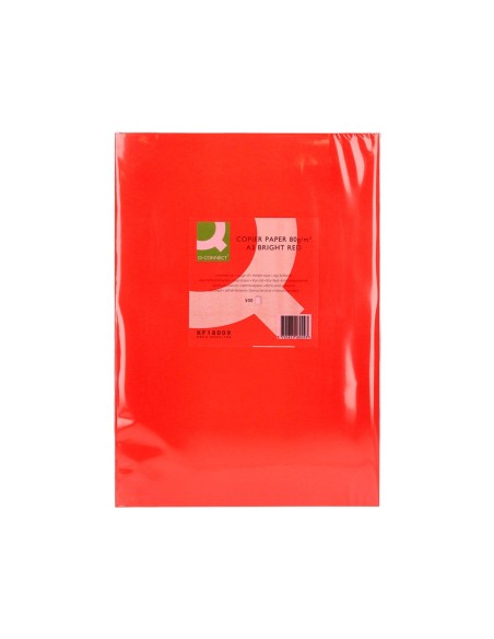 PAPEL COLOR Q-CONNECT DIN A3 80GR ROJO INTENSO PAQUETE DE 500 HOJAS