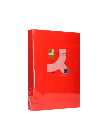 PAPEL COLOR Q-CONNECT DIN A3 80GR ROJO INTENSO PAQUETE DE 500 HOJAS