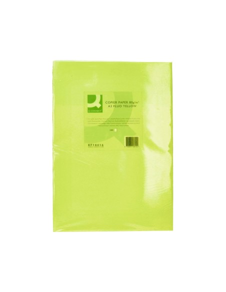 PAPEL COLOR Q-CONNECT DIN A3 80GR VERDE NEON PAQUETE DE 500 HOJAS